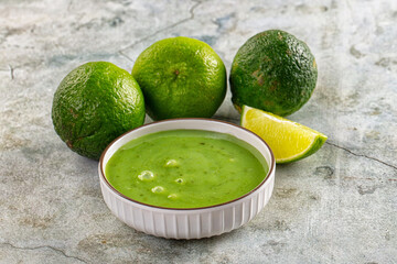 Lime green chili spicy sauce