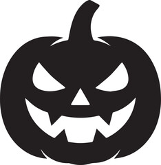 "Spooky Jack-o'-Lantern Pumpkin Silhouette for Halloween Decoration"