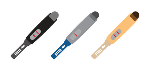 Flat Design Pregnancy Test Strip Icon Set