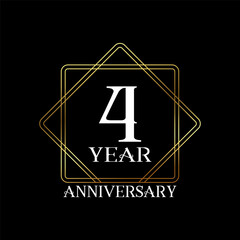 4 year anniversary wedding celebration design text vector illustration.