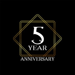 5 year anniversary wedding celebration design text vector illustration.