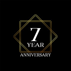 7 year anniversary wedding celebration design text vector illustration.