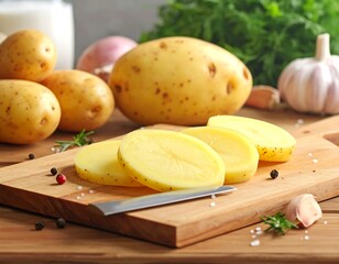 Culinary still life featuring assorted vegetables, ingredients, and a knife