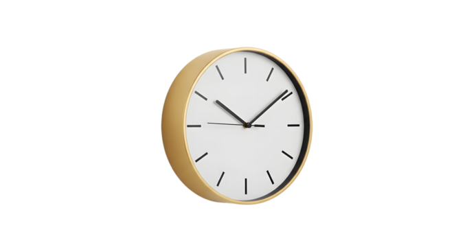 A simple wooden wall clock showing time.