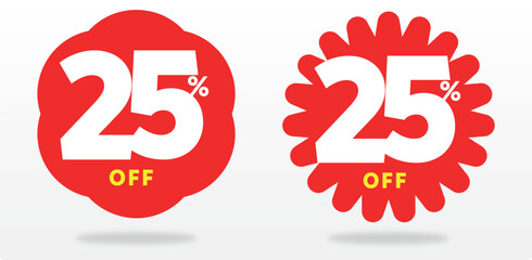 25% off, business, banner, label, price, promotion, discount, poster, sale,  sticker, payment, value, emblem, purchase, offer, discount, advertising. Tag, icon, set, vector