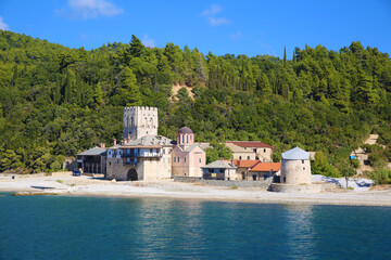 The pier of the Zograf Monastery on Mount Athos, Greece