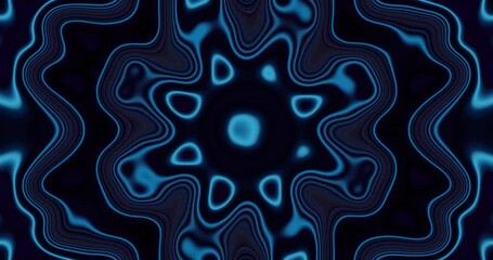 Seamless tunnel video loop with vibrant blue and black patterns for dynamic screensaver effect