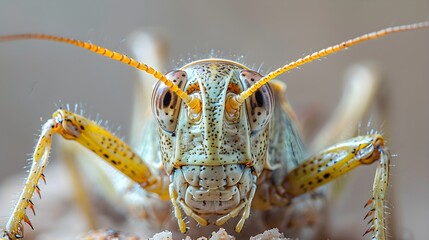 Grasshopper Face Close-Up