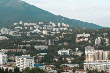 Obraz premium Yalta, Crimea. Panorama of the city in sunny day. Top view
