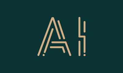 AI A ai initial logo | initial based abstract modern minimal creative logo, vector template image. luxury logotype logo, real estate homie logo. typography logo. initials logo