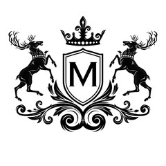 heraldic shield with crown