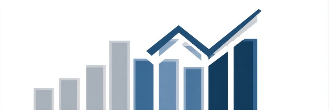 Trends in Statistical Data Represented Through a Modern Bar Graph Showcasing Growth Over Time in a Business Context