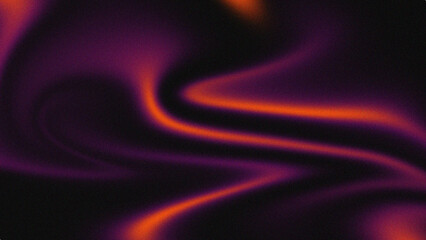 Obraz premium Vibrant orange electric wave on dark purple grainy background