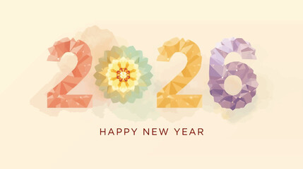 A modern New Year 2026 vector design perfect for greeting cards, posters, digital graphics, and festive branding.