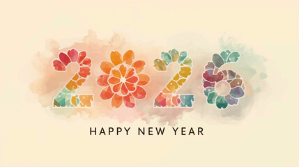 A modern New Year 2026 vector design perfect for greeting cards, posters, digital graphics, and festive branding.