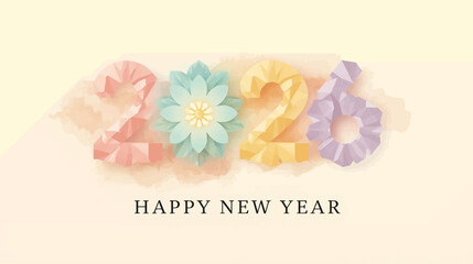 A modern New Year 2026 vector design perfect for greeting cards, posters, digital graphics, and festive branding.