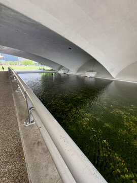 Wishing pool under a city bridge