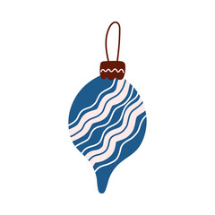 Vector Christmas ornament ball. Festive decoration element for holiday cards, banners, and New Year design