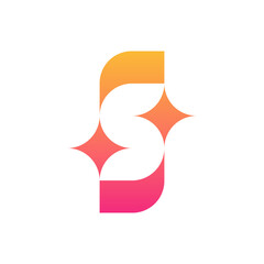 Letter S star light modern logo design