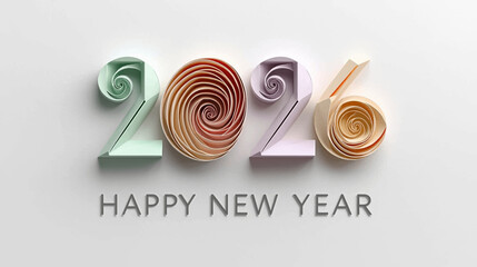 Happy New Year 2026 vector designs featuring modern and elegant interpretations of the numerals “2026.”