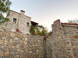 Flower-Adorned Stone Houses of Old datca , Aegean Street Beauty