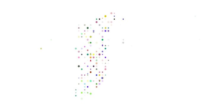 Abstract Dots Fly Shaping Belize Silhouette Outline