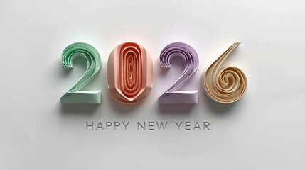 Happy New Year 2026 vector designs featuring modern and elegant interpretations of the numerals “2026.”