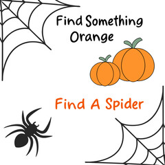 Halloween find something orange and spider game
