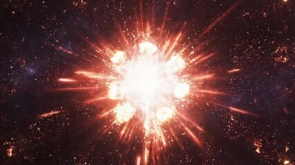 Spectacular cosmic explosion representing a supernova or the Big Bang, a powerful burst of light and energy in deep space - Powered by Adobe