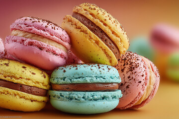 A colorful assortment of macaron.