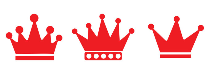 Crowns icon set. Black crown symbol. Vector illustration. EPS 10