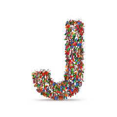 Vibrant Confetti Multicolored Letter J
