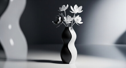 plantes à fleurs dans des vases à fleurs minimalistes