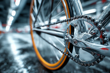 A modern bicycle focusing on the gear.