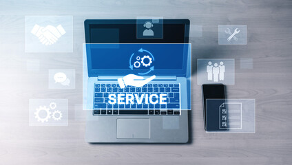 Customer service and support workflow with cooperation, communication, maintenance, and checklist icons for efficient service operation and user satisfaction Vouch