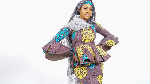 Beautiful African woman dressed in traditional Nigerian attire