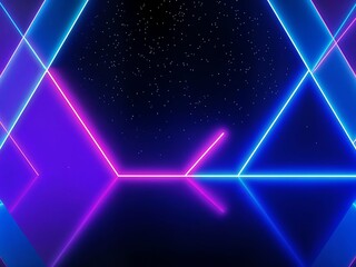 Vibrant neon shutter in blue, pink, and purple hues. Futuristic abstract design with glowing lines