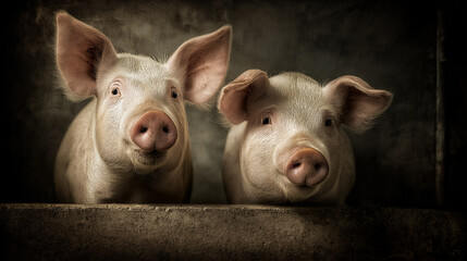 pig piglet pigs in livestock farm barn agriculture animal cute curious scene.