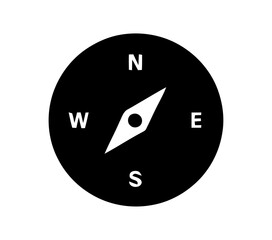 Simple Circular Compass Showing North South East and West Navigation