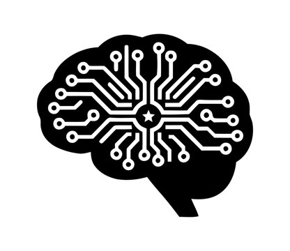 Symbolic representation of the human brain combined with circuit board technology