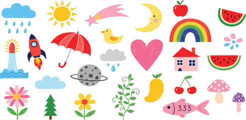 Cute and Colorful Vector Graphics Collection for Creative Projects