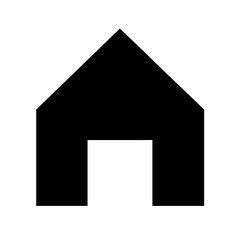 Simple House Icon – Triangle Roof & Square Base, Minimalist Real Estate or Navigation Vector
