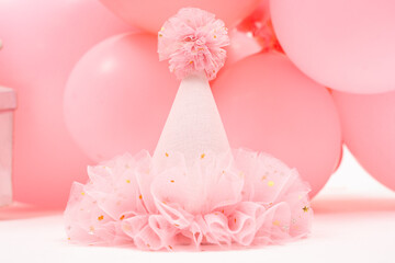 Pink Party Hat and Tulle