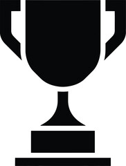Trophy award icon vector silhouette illustration, winner champion achievement success symbol design