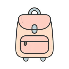 PNG Minimalist pink backpack illustration.