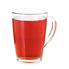 Cup of delicious tea isolated on white