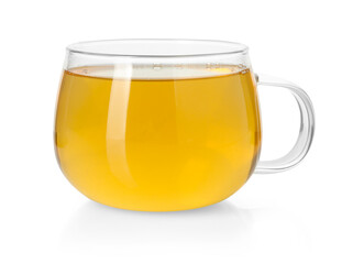 Cup of delicious tea isolated on white