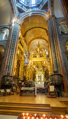 Gneral view of the high altar of the Santiago de Compostela Cathedral