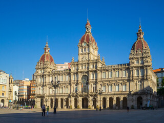 Obraz premium Maria Pita Square and A Coruna City Hall