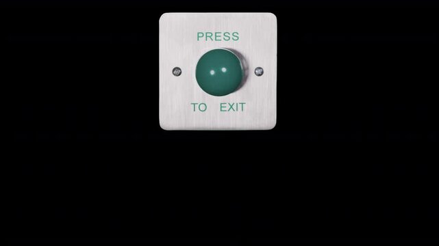 hand pressing an industrial press to exit button